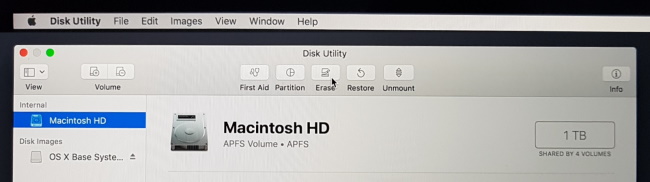 disk utility mac erase